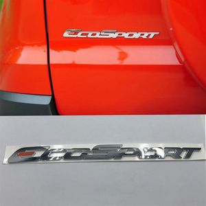 Emblem 3D pour Ecosport Logo Chrome Silver Car Trunk Liter Letters Badge Sticker for Ford Ecosport225H