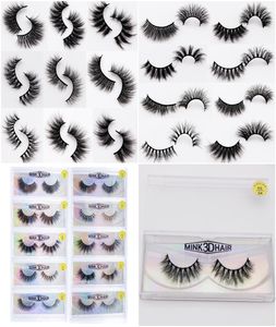 Coussins de vison Fuax 3D Fuax réutilisables entiers 5d Curl Natural Looks Falles Full Strip Soft Fake Eyelash in Bul6053574