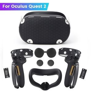 Lunettes 3D Coque de protection en silicone pour Oculus Quest 2 Headset Head Face Cover Eye Pad Extended Grip Pour Quest2 VR Accessoires 221107