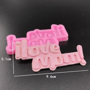 3D Happy Mother Days Letters Silicone Ice Chocolate Moule Diy Craft Mom papa Handlechain Moule Moule Fondant Cake Decorating Tools