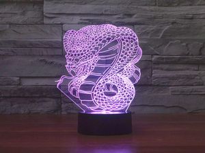 Lámpara de mesa de escritorio con cambio colorido LED con brillo de serpiente de dragón de ilusión 3D con control remoto de 15 teclas6167424