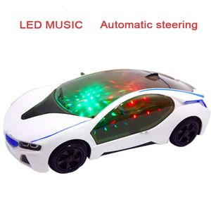 3D LED voiture jouet flash voiture jouet évitement d'obstacles rotation automatique musique son voiture électrique jouet enfants cadeau jouet 240123