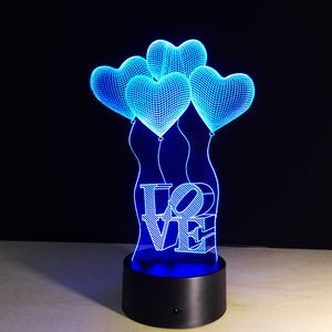 Lámpara LED 3D Regalo de Navidad creativo Luces nocturnas Novedad Luz nocturna Lámparas de mesa de ilusión 3 D para la luz decorativa del hogar D5.0