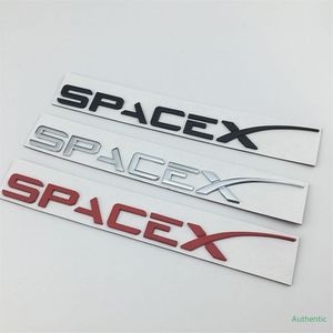 Emblema adesivo per auto in metallo 3D per Tesla Model 3 S X Roadster Lettera SpaceX Adesivi laterali per parafango per auto Adesivo per bagagliaio per auto Ricambi auto179B