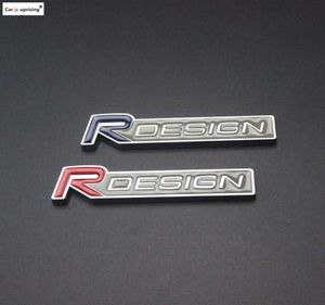 3D Metal Zinc Alloy R Design RDesign Letter Emblèmes Badges Car Autocollant Car Style Secal pour V40 V60 C30 S60 S80 S90 XC609709180