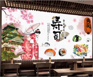 Papel tapiz 3d Po, Mural personalizado, atracción turística japonesa, cocina, restaurante de Sushi, murales de pared en la sala de estar, papel tapiz