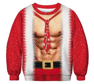 Suéteres navideños estampados en 3D 5 elegantes hombres unisex mujeres santa navidad novedosa fea sexy sexy jumper retro suéter de cálido9567666666