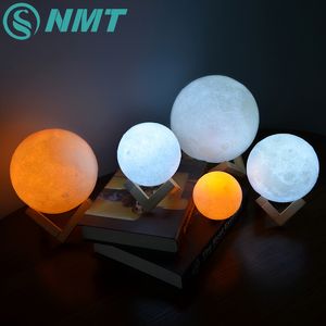 Impression 3D LED Lune Lumière Tactile Commutateur LED Chambre Nuit Lampe Nouveauté Lumière pour Bébé Enfants Enfants Noël Décoration 201028