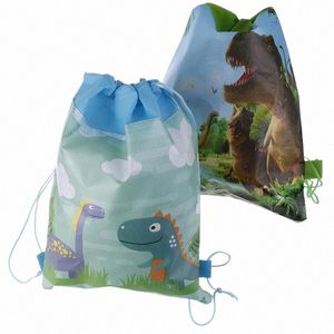 3D imprimé Carto dinosaure sac à dos thème décorer N-tissé tissu bébé douche cordon sacs-cadeaux fête d'anniversaire garçons faveurs B9T2 #