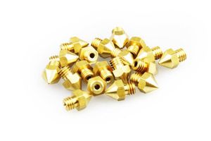 3D Printer Extruder Brass Nozzle Heating High Temperature Resistance Smooth Flow 0.3mm 0.4mm 0.5mm 0.6mm Gold-Plated 6mm 3g