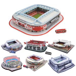 Rompecabezas 3D Estadio de fútbol mundial Club de fútbol europeo Competición Juego de fútbol Ensamblar Arquitectura Modelo Rompecabezas para niños Juguete X0522