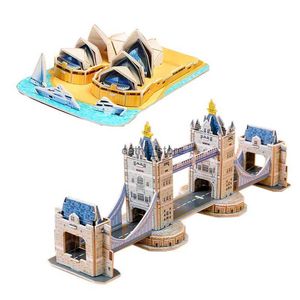 Puzzles 3D Puzzle en carton 3D bâtiments d'architecture célèbres assemblage modèle enfants à la main bricolage Puzzle ToysL231223