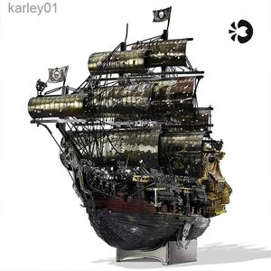 3D Puzzles 3D metal puzzle building Kits The Queen Anne's Revenge Sailboat Ship miniatures DIY Assemble Jigs Toy christmas gift for kids YQ231222