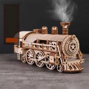 Puzzles 3D Train à vapeur en bois 3D, jeu de Puzzle, découpe Laser, modèle mécanique, jouet d'assemblage, cadeau pour garçons et filles, livraison directe 240314