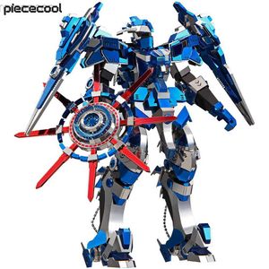 Puzzles 3D Piececool Puzzle 3D Kits de modèles en métal bleu Mech bricolage jouets Puzzle anniversaire saint valentin cadeaux pour adolescent 240314