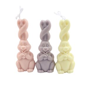 Moldes de silicona para velas de conejo 3D, molde de fundición de resina de conejito para fiesta de Pascua para hacer velas DIY, artesanía de arcilla polimérica, yeso, decoración del hogar