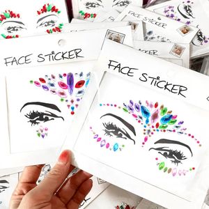 3D Sexy Face Tattoo Stickers for Kids Party Masquerade acrylique paillettes temporaires bijoux femelles bricolage 240418