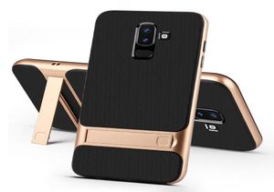 Coque arrière en Silicone 3D pour Samsung Galaxy J4 J6 J7 J8 2018 A6 A7 A8 Plus, étui portable antichoc avec support hybride, Bag6887895