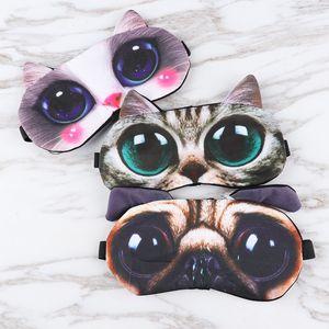 3D Sleep Eye Mask Eyeshade Cover Cute Cat Dog Shade Natural Sleeping Masks Eyes Patch Mujeres Hombres Soft Portable Blindfold Travel Eyepatch