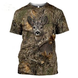 T-shirt 3D Camouflage Chasse Animal Lapin Hommes Été Décontracté Surdimensionné Rue Mode Manches Courtes Pull Femmes Enfants Vêtements