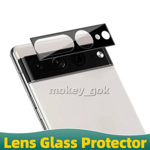 Protector de cámara de lente de vidrio templado 3D para Google pixel 6 pro 6A 7Pro Película de borde grande con estampado de seda templado Negro