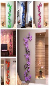 3D Vase Flower Tree DIY ART ART ART VINYLE Autocollants muraux muraux décor pour la maison pour la maison Décoration de mariage 1222282