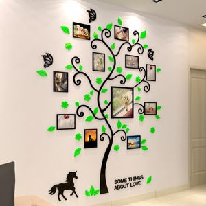Adhesivo de pared 3D árbol familiar acrílico foto árbol decoración de pared del hogar póster calcomanía pegatinas foto pared papel tapiz decoración de habitación de niños