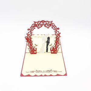 3D mariage amoureux Invitation cartes de voeux à la main Pop Up saint valentin cadeau décor fête fournitures