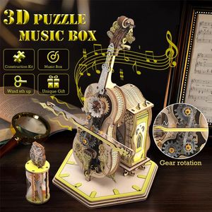 3D Rompecabezas de madera Magic Ceta Música mecánica Box Música Música Bloque Bloqueo Juego de juguetes creativos divertidos para el regalo de cumpleaños 240422