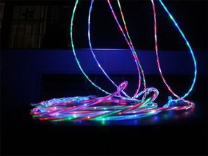 3FT LED Dual Color Micro USB Cable Data Sync LED Light Up Chargeur Cordon 1M Pour Samgung Galaxy S4 S6 S7 Note 4 Huawei 6 7 HTC LG Téléphone Android