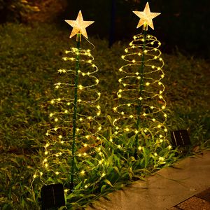 3 pies LED Spiral Tree Light White White 70 Leds Solar Potenciado en el aire libre para al aire libre Facios de decoración navideña Luces de lámpara de decoración