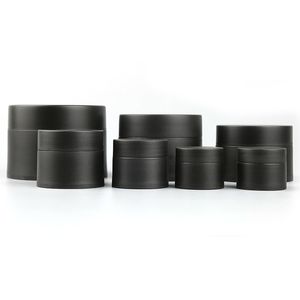 3g 5g 10g 15g 30g 50g 80g pots de crème noire givrée bouteilles pot conteneur bouteille en plastique maquillage pot pour le visage