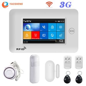 3G GSM WIFI Security System app control Smart Home GPRS Wireless 433MHz Alarm Kit with PIR Siren Door Sensor & RFID