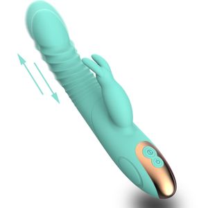 3 en 1 Soft G Spot Anal Rabbit Vibrator Touch Feeling Female Auto Thrusting Machine pour les femmes adultes Jouets de plaisir Massage automatique Swinging Vibration