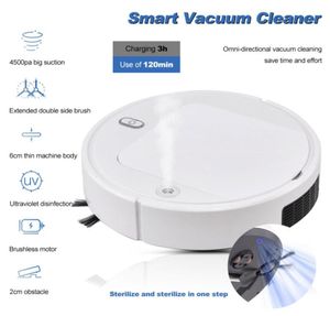 3IN1 Automatic Smart Robot Cleaner Spray Disinfection UV Lazy Ménage USB Machine Intelligent Vacuum Sweeper1805144