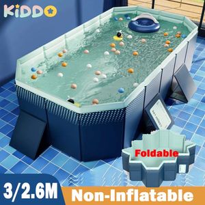 Grande piscine de 3M/2.6M/2.1M, résistante à l'usure, non gonflable, grande piscine extérieure, jeu d'été en plein air et en intérieur, cadeaux de rentrée scolaire 240112