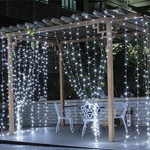 3m3m led curtain light string wedding bedroom decoration festive christmas icicle led light garden accessories outdoor star string lights
