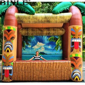 3M/4M Outdoor opened 3m Lx2.5mW inflatable Tiki bar with palm tree portable drinking pub serving bars for summer beach party