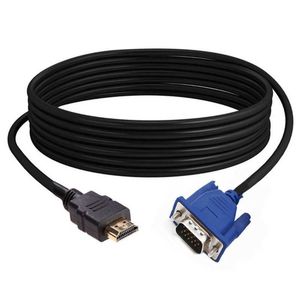 Câble 3M/5M/10M compatible HDMI vers VGA 1080 P HD avec adaptateur Audio vers prise de livraison directe conception antidérapante Anti-usure