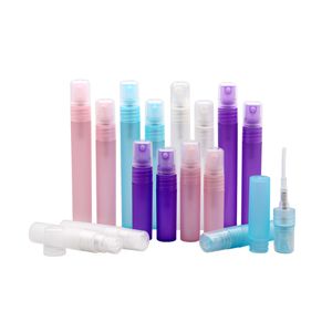 3ml 5ml 8ml 10ml Botellas de perfume vacías de plástico Botella de rociador translúcido multicolor Prueba de muestra rosa azul Paquete pequeño