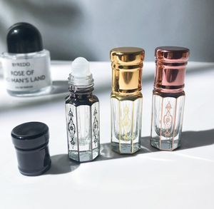 Bouteille d'emballage de parfum 3ML bouteille de rouleau portable haut de gamme galvanoplastie verre bouteille vide huile essentielle. De nombreux styles choisissent de prendre en charge le LOGO personnalisé