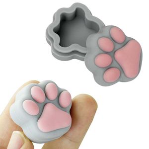 Conteneur en silicone 3ML Bocaux antiadhésifs Conteneurs pour fumer Dab Case pour vaporisateur Wax Oil Box patte de chat