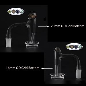 Tour de commande de bord biseauté à soudure complète Quartz Banger grille inférieur 16 mm 20 mm Od avec capuchon en verre dichro / piliers creux pour les bangs en verre Bongs DAB Pipes