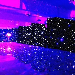 3mx6m LED rideau de fête de mariage LED étoile tissu noir scène toile de fond LED étoile tissu rideau lumière mariage Decoration242S