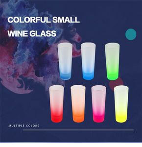 3OZ Sublimation Gobelet Coloré Transfert Thermique Dépoli Verre Transparent Tasses Petite Couleur Fond Dégradé Tasses Givrées En Gros CG001