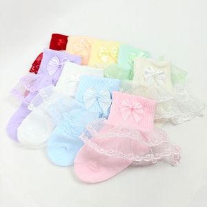 3 paires de chaussettes pour enfants, chaussettes pour nouveau-né, chaussettes en dentelle pour filles, nœuds, chaussettes en coton pour tout-petits, chaussettes à volants mignonnes pour enfants, chaussettes de danse pour jeunes filles 230918