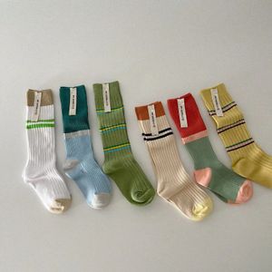 3PAILS/LOT Baby Baby Knee High Socced Kids Socks Rocked Socks Biños Niños Costas de tubo de algodón Bebes Diseño 1-9 años 231221