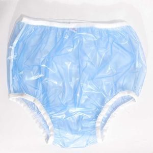 3 UNIDS ABDL Pañal para Adultos PVC Reutilizable Bebé Pantalón Pañales Onesize Bikini Bottoms DDLG Adulto Bebé Nueva Ropa Interior Pañales Azules H0830