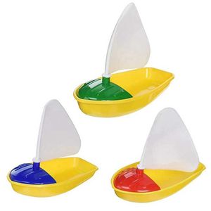 3 pièces bateau de bain jouet voiliers en plastique jouets baignoire bateau à voile jouets pour enfants (multicolore petit + moyen + grande taille) H1015