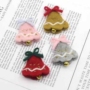 3pcs Christmas fausse laine en feutre Jingle Bell Pendant Tree de Noël suspendue Charmes Embellissement DIY BAC KEYCHAIN ORNAMENTS K0AB